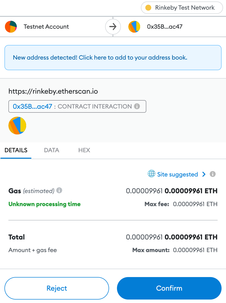 Metamask prompt