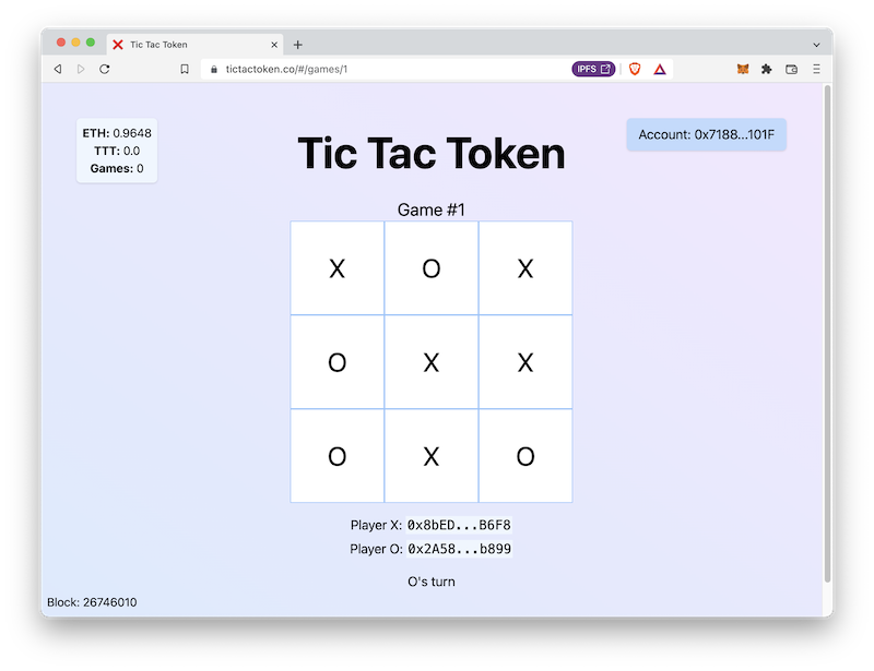 Tic Tac Token App